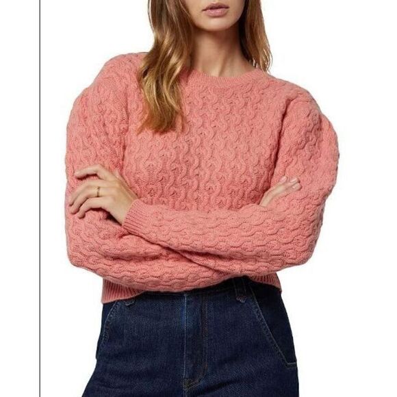 Joie K0014YB63T Women Sz L Pink Roland Wool/Cashmere Blend Crew Neck Sweater - Picture 1 of 8